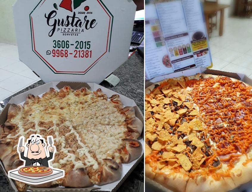 Experimente pizza no Pizzaria Gustare