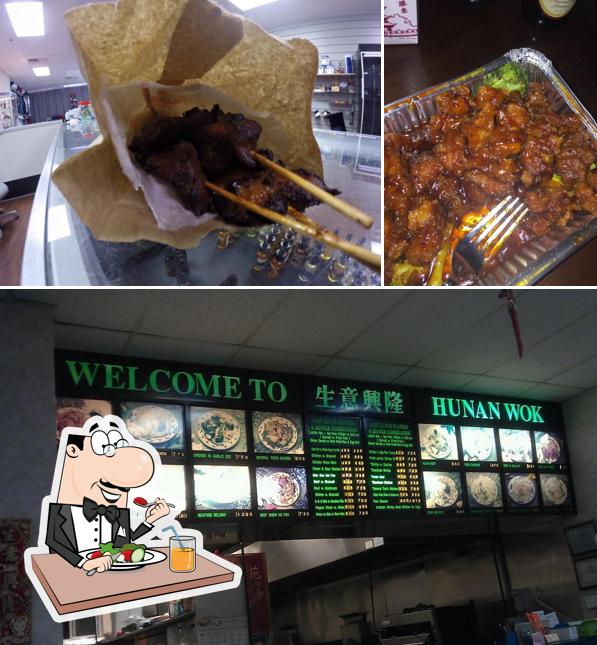 Check out the image displaying food and interior at Hunan Wok