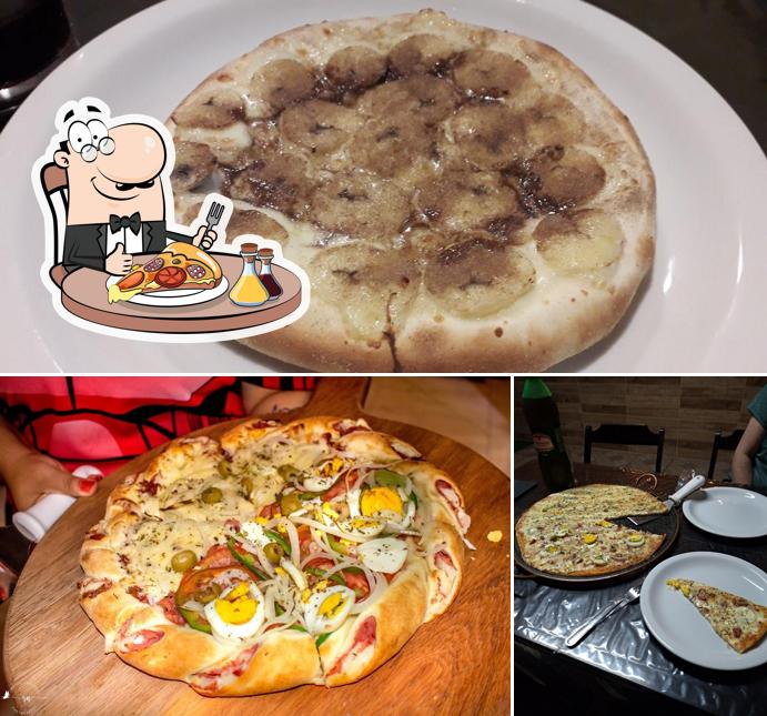 Escolha pizza no Pizzaria Heróis em Massa