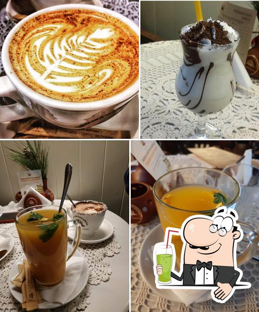 Enjoy a beverage at Lviv Handmade Chocolate