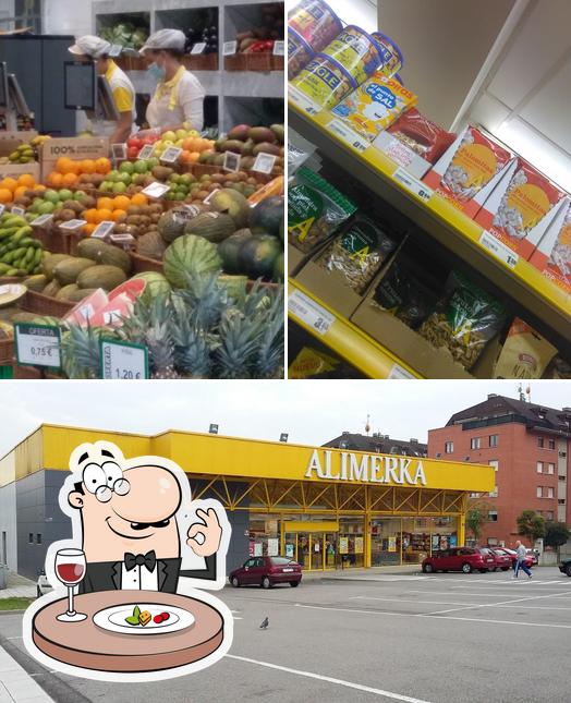 This is the picture depicting food and exterior at Supermercados Alimerka
