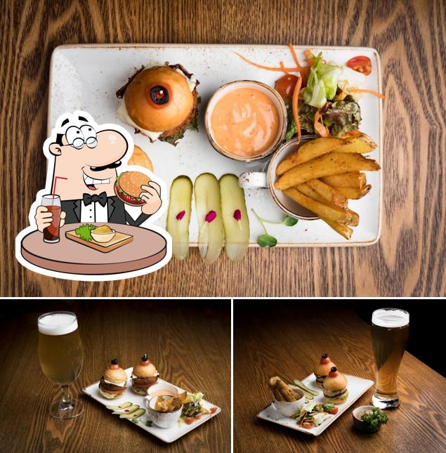 Order a burger at Finch Brew Cafe