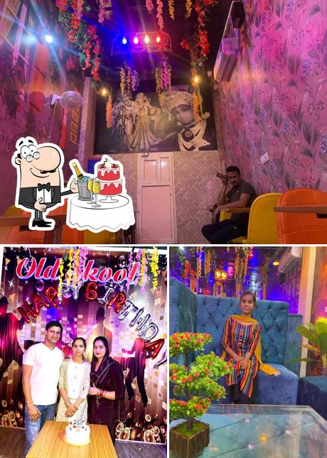 This is the photo depicting wedding and cake at Old skool cafe
