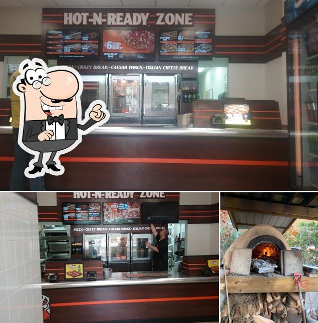 The interior of Little Caesars Pizza