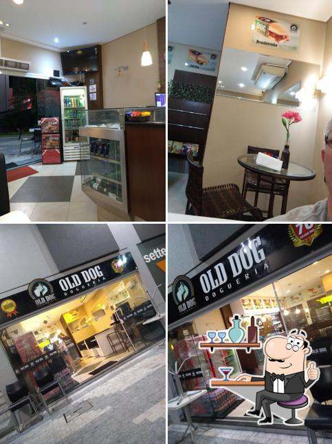 O interior do Old Dog Dogueria Rio Claro