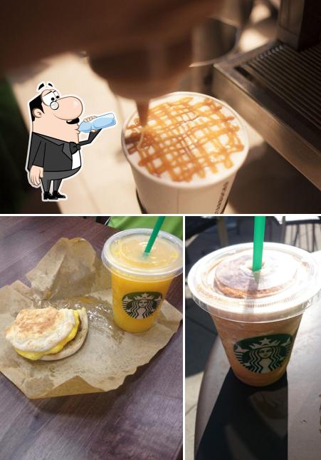 Take a look at the image depicting drink and dessert at Starbucks