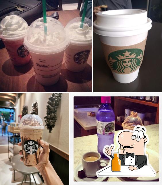 Enjoy a beverage at Starbucks