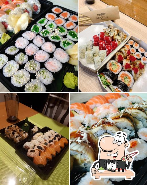 В "Доставка блюд японской кухни ЛОСОСЬ" попробуйте суши и роллы