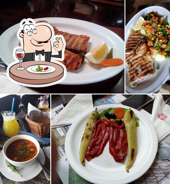 Essen im Restaurant Taverna Sârbului
