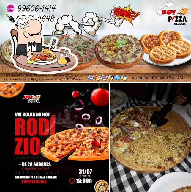 Escolha pizza no Hot Pizza Pimenta