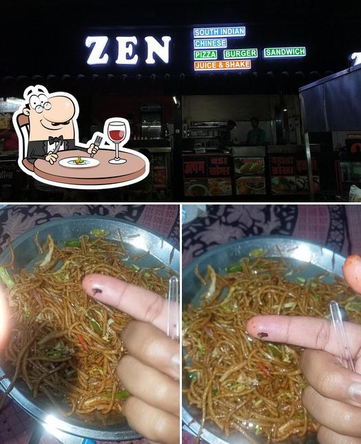 The picture of food and interior at Zen Fast Food