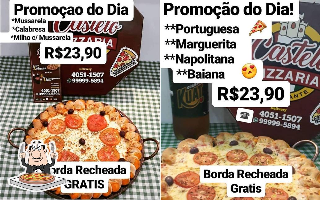 Consiga pizza no Pizzaria Castelo