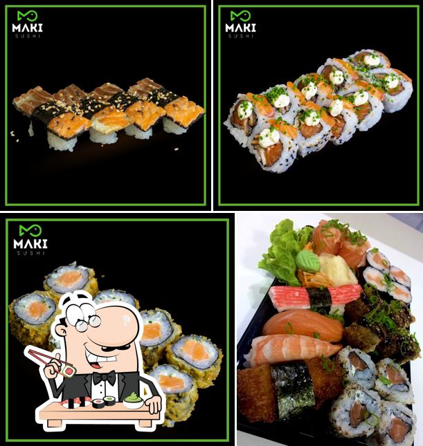 Escolha diferentes opções de sushi