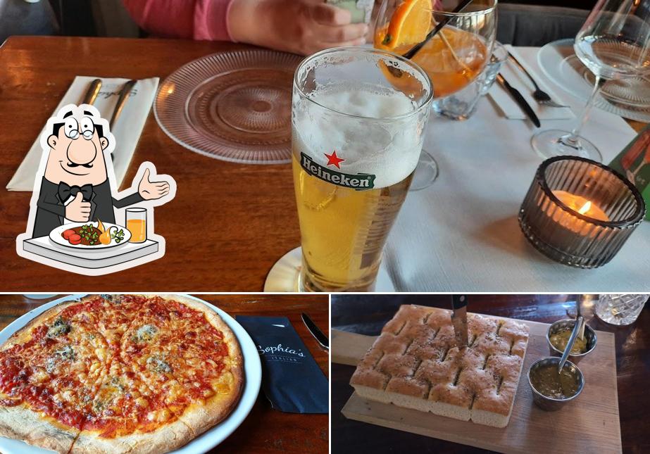 Check out the image depicting food and beer at Sophia's Italian