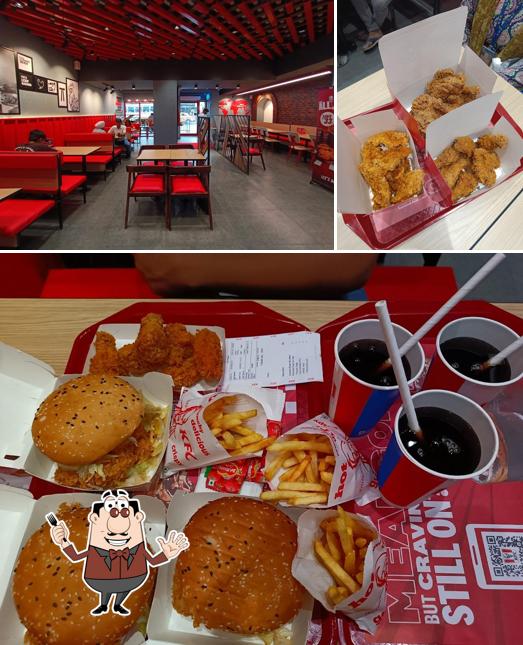 Take a look at the photo depicting food and interior at KFC