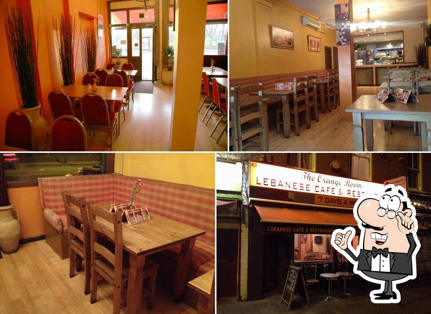 The interior of The Orange Room Lebanese Restaurant Mile End