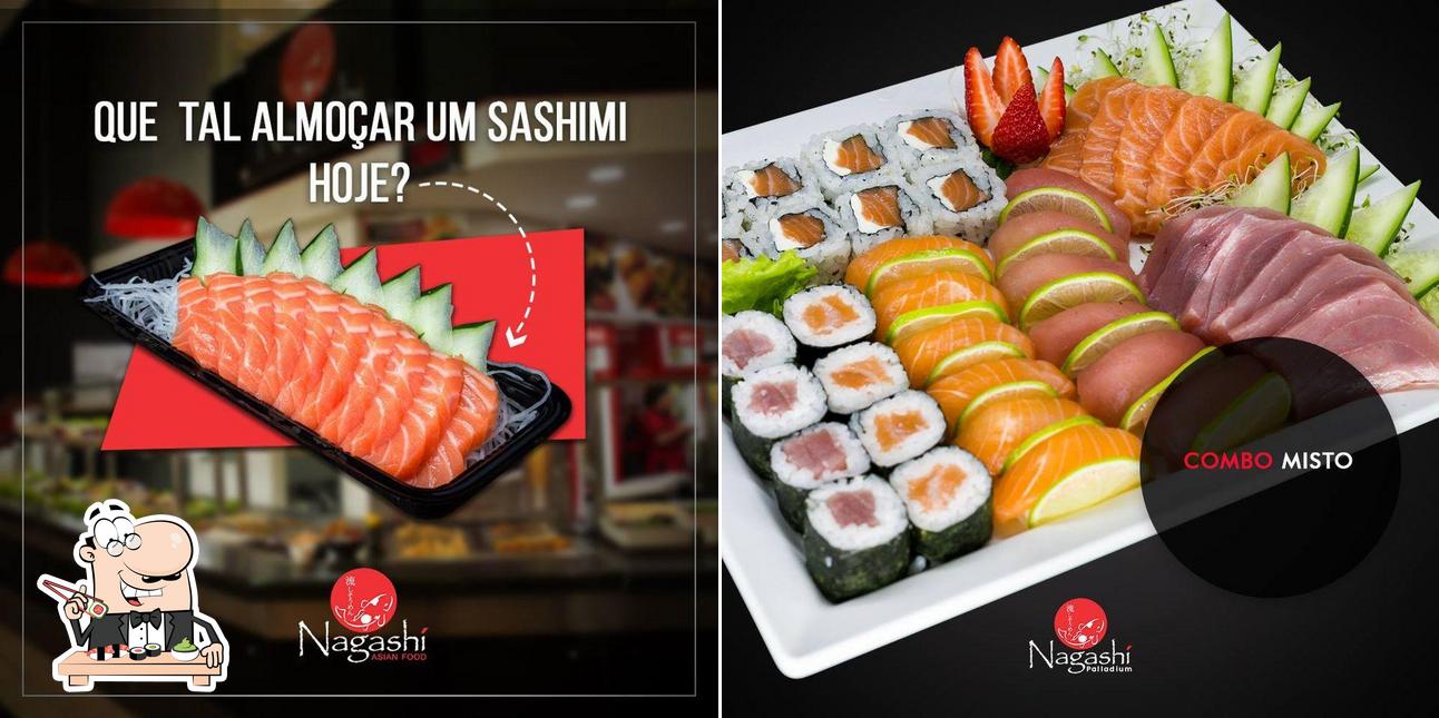 Prove diferentes opções de sushi