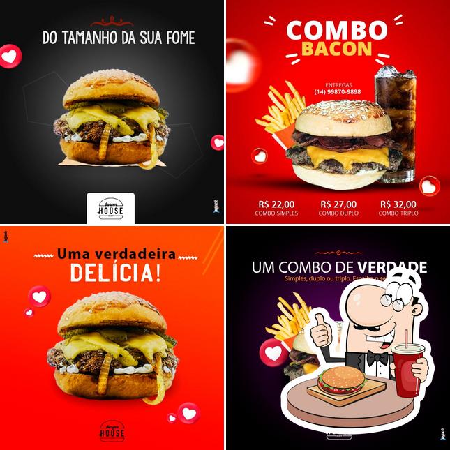 Os hambúrgueres do Burger House Delivery irão satisfazer uma variedade de gostos