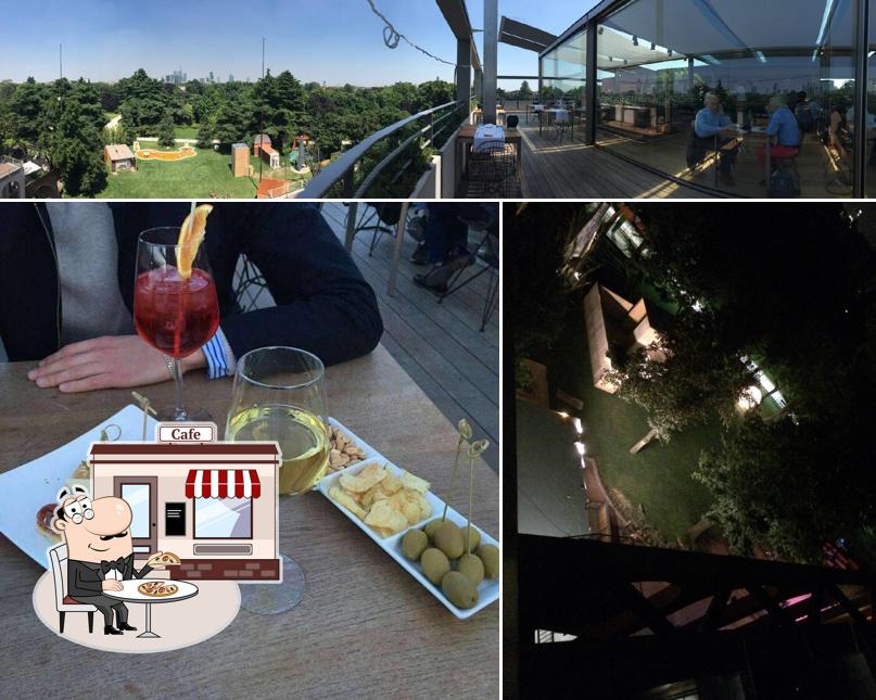 La foto della esterno e tavolo da pranzo di Caffè Triennale