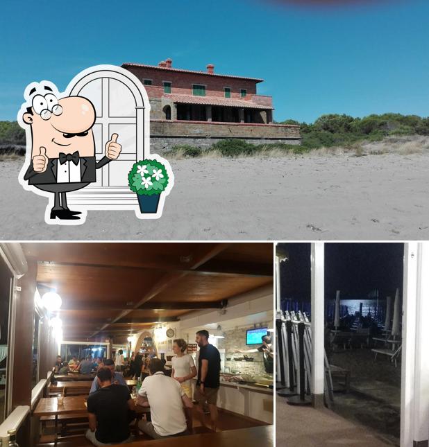 Puoi goderti l'aria fresca da seduto all'esterno di Bagno Laura - Bistrot di Mare e Beach Bar