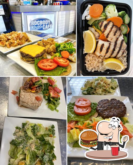 Order a burger at Rocbody Fitness Cafe - New Rochelle