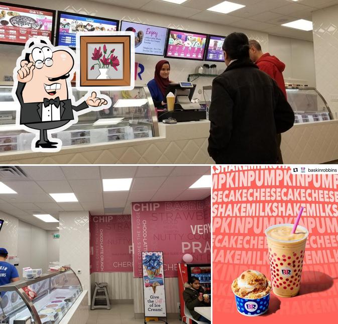 Parmi les différentes choses de la intérieur et la boisson, une personne peut trouver sur Baskin Robbins