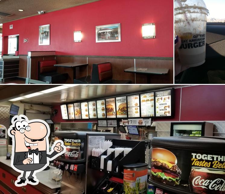 The photo of interior and beverage at Carl’s Jr