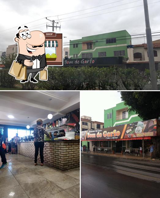 Entre diferentes coisas, exterior e balcão de bar podem ser encontrados no Bom de Garfo