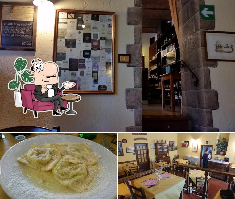 Tra le diverse cose da Vecchia Osteria Cacio E Vino si possono trovare la interni e cibo