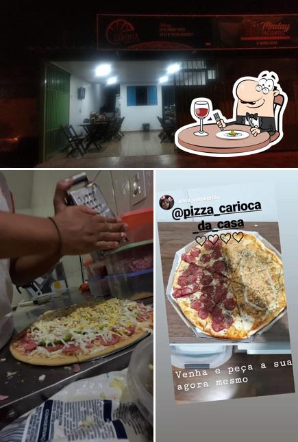 A Pizza carioca da casa se destaca pelo comida e interior