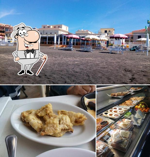 Curiosa tra l'area esterna di Arcobaleno Stabilimento Balneare Ristorante Ladispoli