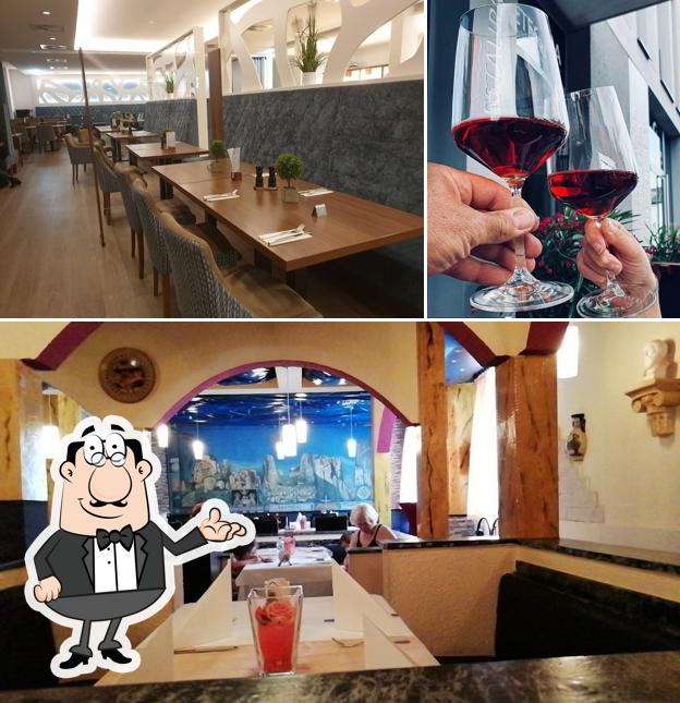 Parmi les différentes choses de la intérieur et la vin, une personne peut trouver sur Restaurant Meteora