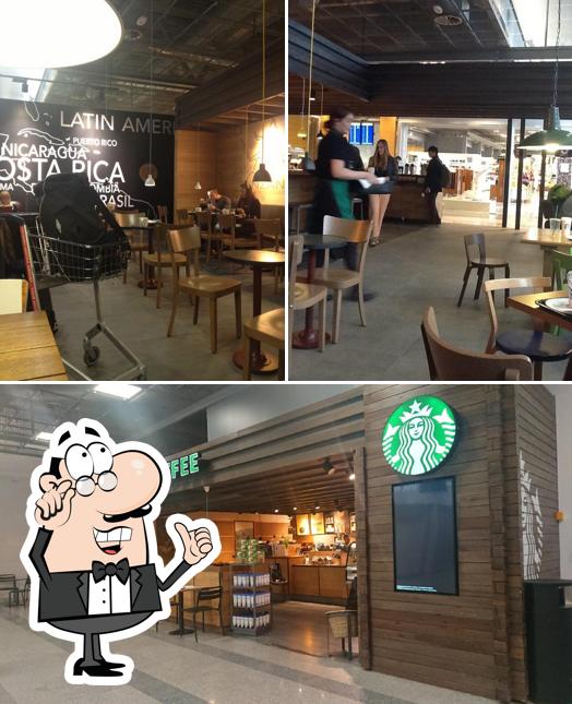 The interior of Starbucks