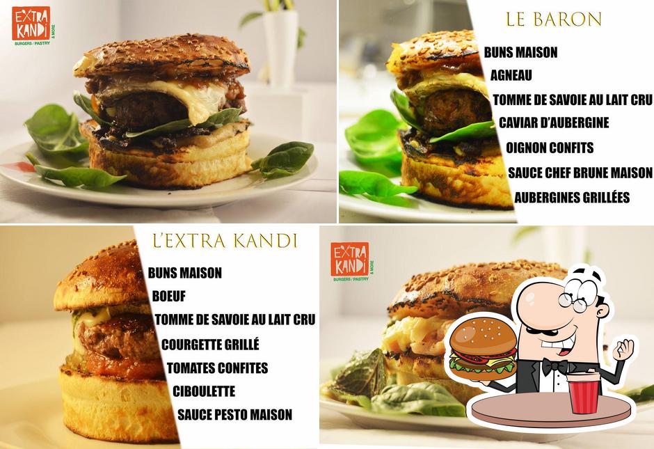 Essayez l'un des hamburgers offert par extra kandi