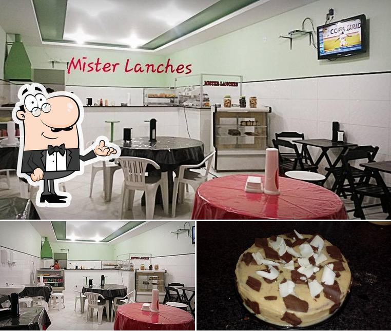 A imagem do Mister Lanches’s interior e sobremesa