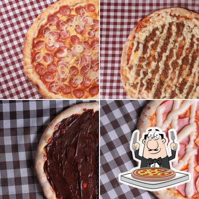 Peça diferentes variedades de pizza