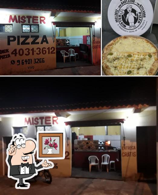 Entre diferentes coisas, interior e sobremesa podem ser encontrados a Mister Pizza