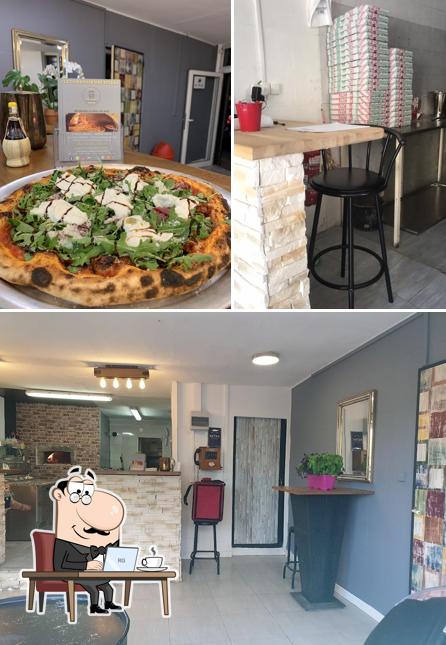 Le Comptoir des Pizzas se distingue par sa intérieur et pizza