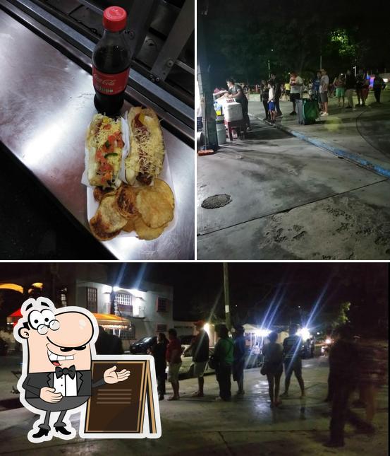 Las fotos de exterior y comida en Hot dogs parque del queso de chetumal