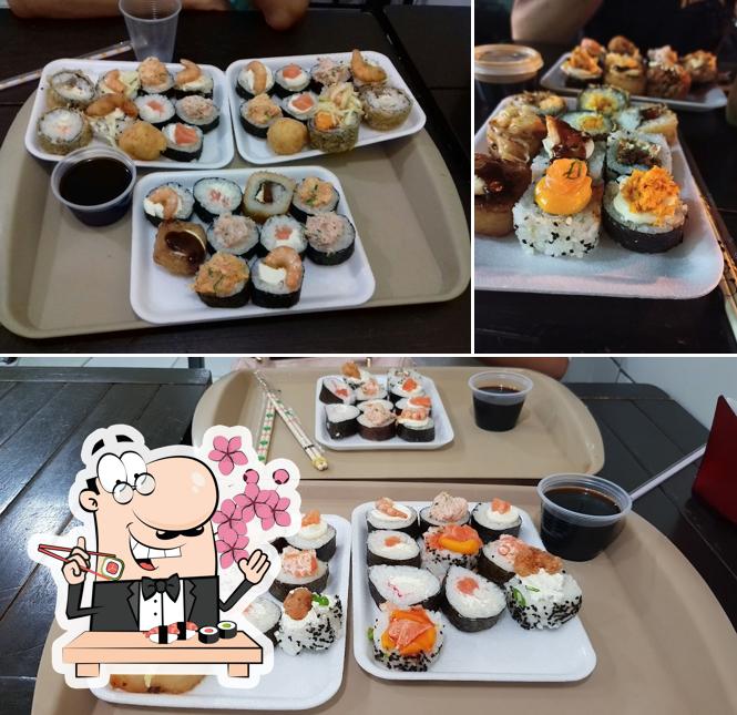 Prove diferentes opções de sushi