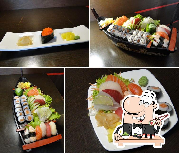 Escolha diferentes opções de sushi