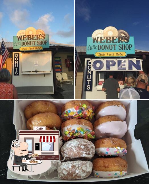 The image of Weber's Little Donut Shop Cape San Blas’s exterior and burger