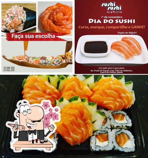 Prove diferentes opções de sushi