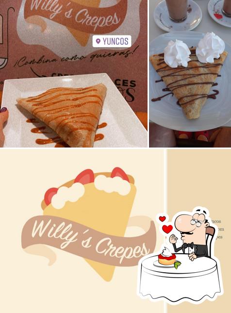 Bar Willy's crepes provides a selection of sweet dishes
