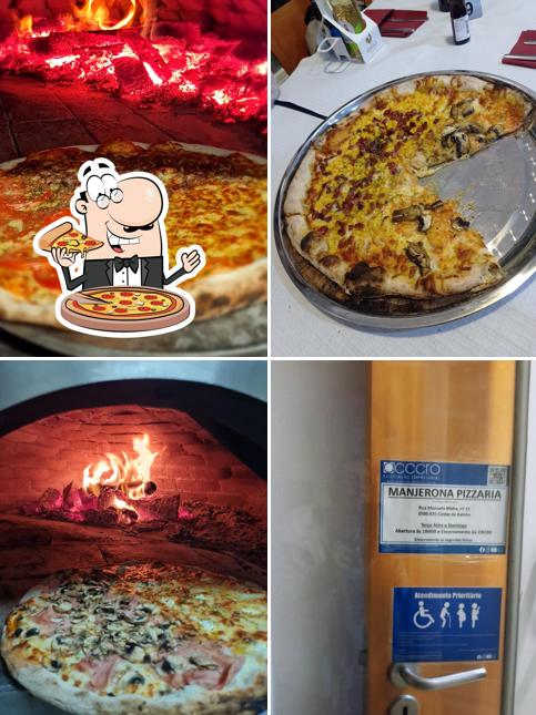Experimente pizza no Manjerona Pizzaria Forno a Lenha