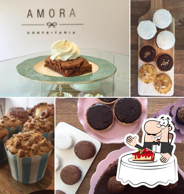 Amora Confeitaria serve uma escolha de pratos doces