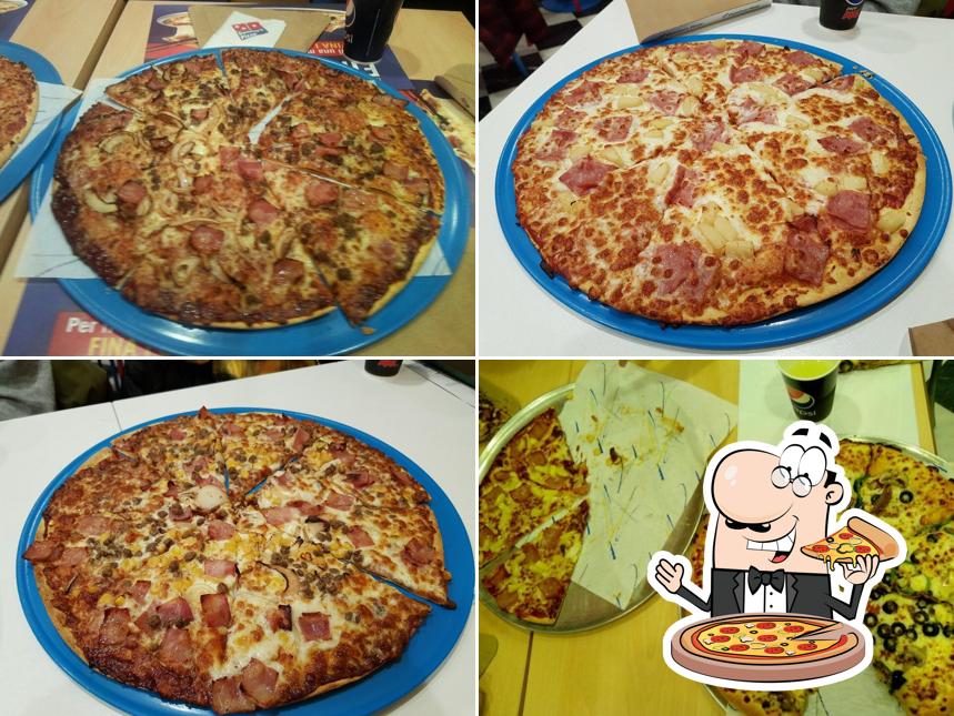 At Domino's Pizza, you can try pizza