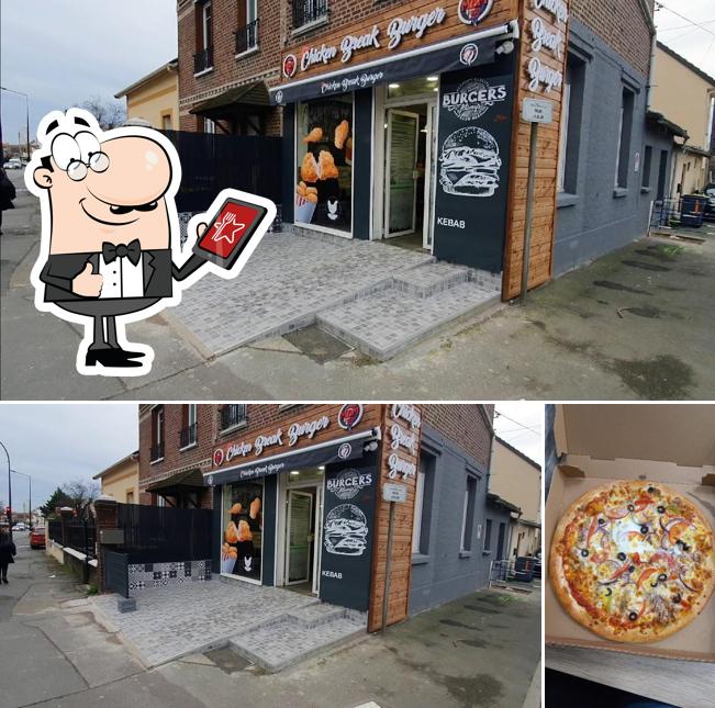 Voici la photo représentant la extérieur et pizza sur Chicken Break