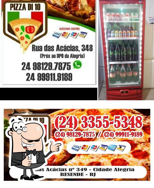 See this picture of Pizzaria Di 10