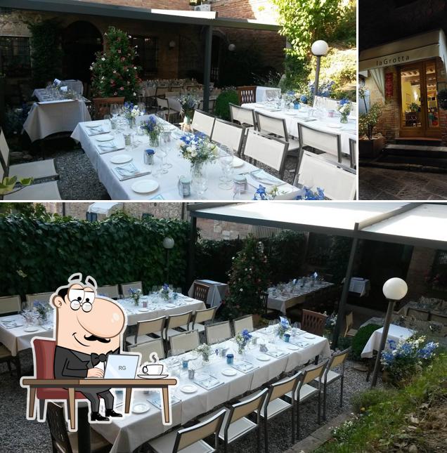 Among different things one can find interior and food at Ristorante la Grotta